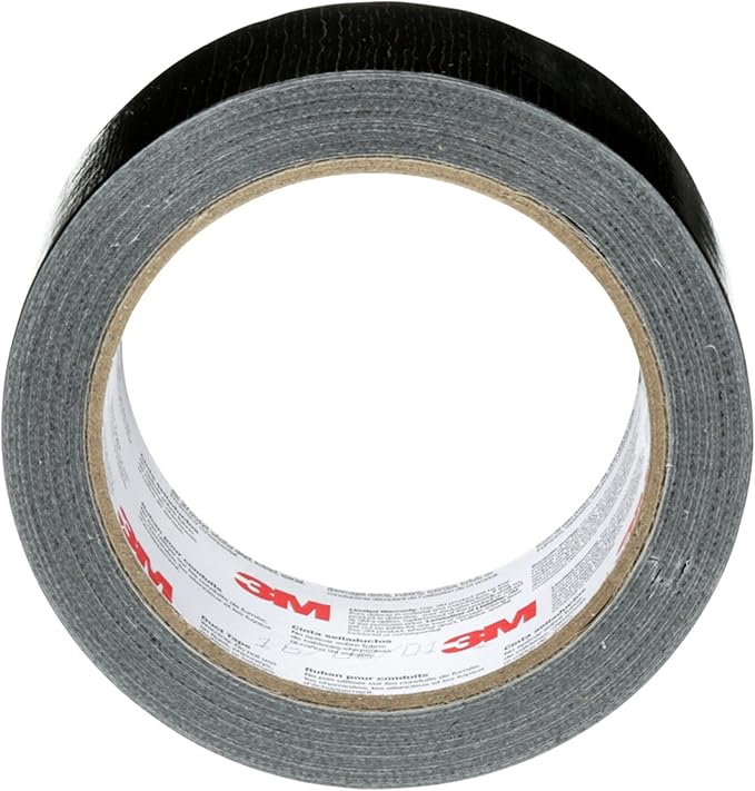 3M Black Duct Tape, Multi-Use Colored Duct Tape with Strong Adhesive and Water-Resistant Backing, Multi-Surface Great for Indoor and Outdoor Use, 1.88 Inches x 20 Yards, 12 Roll