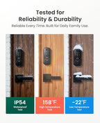 DESLOC B200 Fingerprint Smart Lock with 2 Lever Handles, Keyless Entry Front Door Lock Set, Electronic Keypad Deadbolt, App Control, Auto Lock, Long Battery Life, Secure Home Access
