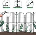 Decorative Garden Fence 31in (H) x10ft (L), 10 Pack No Dig Fence Animal Barrier for Dog, Arched Flower Bed Edging, Wire Border Panel Fencing for Yard Patio Outdoor Decor