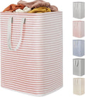 Lifewit 1 Pack Laundry Basket 80L Each, Collapsible Clothes Hamper with Reinforced Handles, Freestanding Waterproof Design for Bedroom and Laundry Room, Pink 80L Total