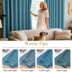 H.VERSAILTEX Premium Blackout Thermal Insulated Room Darkening Curtains for Bedroom/Living Room - Classic Grommet Top (2 Panels, Storm Blue, 52 Inch by 96 Inch)