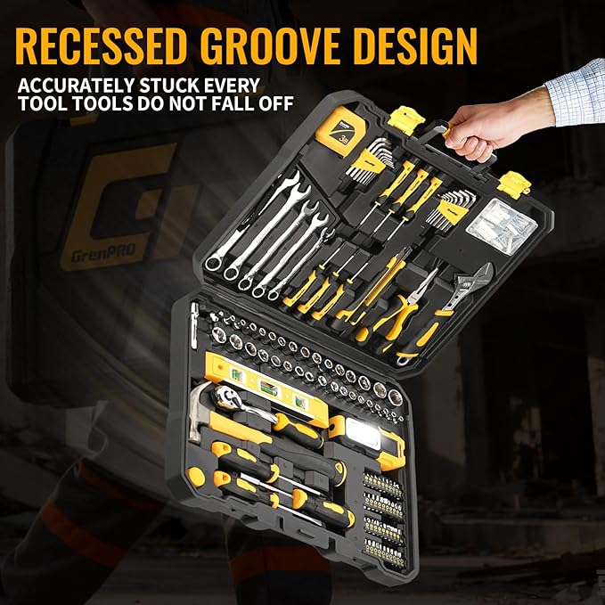 219PCS Tool Set Tool Kit For Home, Car Motorcycle Automotive Basic Dorm Starter Household Hand Tool Kits, Mechanics Tools Set For Women, Portable Plastic Tool Boxes Organizers And Storage Case