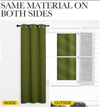 NICETOWN Kitchen Curtain Panels Blackout Draperies, Thermal Insulated Solid Grommet Blackout Curtains/Drapes for Christmas Window Decoration (1 Pair, 34 by 63 inches, Olive Green)