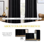 NICETOWN Black Out Velvet Curtains 108 inches Long Blackout for Patio, 52 x 108 Curtains Thermal Insulated Solid Heavy-Duty Large Window Treatments Drapes for Sliding Glass Door (2 Panels)