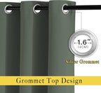 NICETOWN Blackout Curtains & Drapes for Bedroom - Room Darkening Thermal Insulated Grommet Voice Reducing Room Dividers Window Drapes (Dark Mallard, 2 Panels, W66 x L72)
