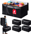 Heavy-Duty & Extra Capacity Moving Bags with Backpack Straps, Storage Totes with Double Zipper & Strong Handles, Packing Bags Alternative to Moving Boxes, Moving Supplies (4 Pack, Black)