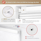 LazBlinds No Tools No Drill Cordless Cellular Shades, Blackout Light Blocking Honeycomb Shades for Home, Thermal Insulation Blinds for Windows, 23" W x 36" H, White