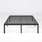 Metal Bed Frame,Queen Size Bed Frame with Storage Space,Heavy Duty Sturdy Mattress Foundation,Easy Assembly,No Box Spring Needed, Black,18 Inch,Queen
