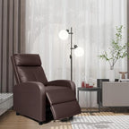 Homall Recliner Chair, Recliner Sofa for Adults, Recliners Home Theater Seating with Lumbar Support, Reclining Sofa Chair for Living Room (Leather, Brown)