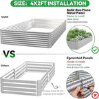 3 Pack Raised Beds for Gardening, Corrugated Galvanized Steel Raised Garden Bed, Outdoor Metal Above Ground Garden Bed for Vegetables and Flowers-4x2FT(Rectangular)
