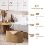 danpinera Large Blanket Basket for Living Room, 72 L Woven Cotton Rope Baskets for Kids Toy, Pillows, Towels, Cotton Organizing with leather handle, Storage Bin for Nursery, 22’’*17’’*11.8’’ Jute
