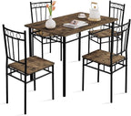 Vipbear 5-Piece Kitchen Table Set,Kitchen Dining Table Set for 4, Dining Room Table Sets with 4 Chairs,Rectangular Kitchen Table Set for Small Space, Dinette,Apartment, Classic Brown