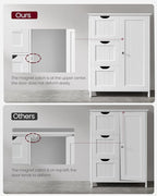 VASAGLE Floor Storage Cabinet, Freestanding Storage Unit with 3 Drawers, 1 Adjustable Shelf, for Bathroom Living Room Dining Kitchen, 11.8 x 23.6 x 31.5 Inches, Cloud White UBBC049WH01S