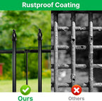 Metal Decorative Garden Fence 12" H x 16" W (5 Panels, Total Length 6.6 feet) Metal Border Folding Fence, Landscape Fencing for Flower Bed, Yard, Animal Barrier