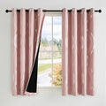 NICETOWN 100% Blackout Pink Curtains for Bedroom and Living Room, Easy Care Solid Thermal Insulated Grommet Panels and Drapes for Bedroom Decoration, 52" x 72", 2 Panels