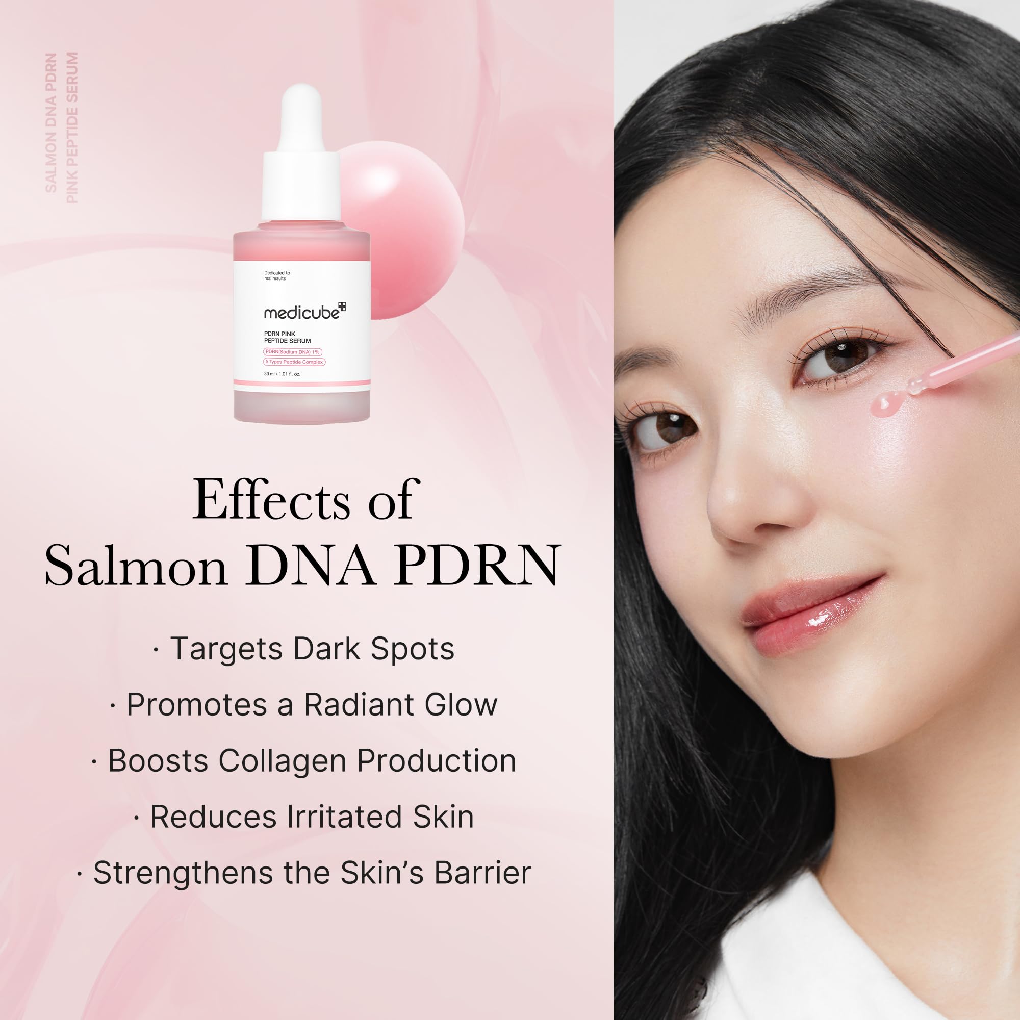Medicube Salmon DNA PDRN Pink Glow Serum - Peptide & Niacinamide for Hydrating & Firming Skin | AlluCanFind
