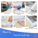 TOUSEA Waterproof Sealing Caulk Tape, Self Adhesive Sealant Strip for Bathroom, Toilet, Kitchen Countertop, Toilet, White