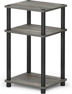 Furinno JUST Side Table, 3-Tier End Table, Open Shelves Night Stand, Bedside Table, Toolless Assembly, for Living Room, Bedroom, Bathroom, French Oak