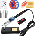 Soldering Iron Kit, 80W 110V LCD Digital Welding Tools, 356-896℉(180-480℃), Portable Adjustable Temperature Solder Irons, for Metal, Jewelry, Electric Repairing, DIY