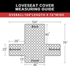 Easy-Going Reversible Loveseat Couch Cover for 2 Cushion Couch Sofa Cover for Dogs Water Resistant Furniture Protector with Foam Sticks Elastic Straps for Pet (Loveseat, Black/Black)