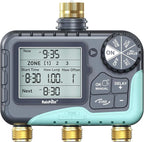 RAINPOINT 3 Zone Water Timer with Brass Inlet & Outlet, 3 Custom Watering Plans Sprinkler Timer, Featuring IP65 Waterproof,Rain Delay, Manual & Automatic Watering with Large LCD for Yard, 2026 Ver.