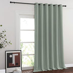 NICETOWN Blackout Room Divider Curtains for Sliding Glass Doors 102 Inches Long 1 Panel, Extra Wide Curtains for Doorway Patio Bedroom Living Room (Sage Green, 80Wx102L, 1 Panel)