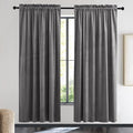 NICETOWN Grey Velvet Curtains 72 inches, Sound Reducing Heavy Matt Solid Rod Pocket Room Darkening Drapes/Panels for Living Room (2 Panel Per Pack, 72 inches Long)