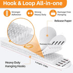 XL Picture Hanging Strips Heavy Duty, 80 Strips Damage Free Removal Picture Hangers for Wall, Sticky Hook & Loop Adhesive Strips for Poster/Picture/Home/Office, 40 Pairs/X-Large, White