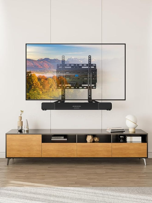 Mounting Dream Soundbar Mount Bracket for Mounting Above or Under TV Fits Most of Sound Bars Up to 15 Lbs, with Detachable Long Extension Plates MD5420