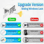 ZRFCXE Window Locks,12 Pack Sliding Window Locks with Key for Vertical & Horizontal Sliding Windows Doors,Easv to Install,Adjustable Security Window Lock for Patio Bedroom Home and Office (Silver)