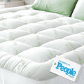 Ultra Soft Queen RV Size Mattress Topper - Viscose Made from Bamboo Pillow Top Mattress Pad for Back Pain Relief - Naturally Cooling for Hot Sleepers, Green
