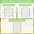 Decorative Garden Fence 32in (H) x24ft (L), 10 Pack No Dig Fence Animal Barrier for Dog with Lock, Arched Flower Bed Edging, Wire Border Panel Fencing for Yard Patio Outdoor Decor