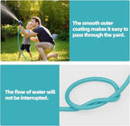 SPECILITE 100ft 304 Stainless Steel Garden Hose Metal, Heavy Duty Water Pipe with Nozzles for Yard, Outdoor - Flexible, Never Kink & Tangle, Puncture Resistant (Sky Blue)