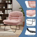 DUMOS Comfy Saucer Chair,Foldable Padded Chairs for Bedroom, Dorm & Gaming, Foldable Fashion Floor Chair with Back Support for Small Spaces,Hot New Pink