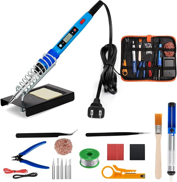 Soldering Iron Kit, 80W 110V Upgraded Digital Electric Solder Irons, with LCD Display, 39-in-1 Adjustable Temperature Welding Tool for Metal, Jewelry Electrical Repairs, DIY