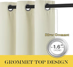 NICETOWN Blackout Sliding Glass Door Curtain, Thermal Insulated Grommet Room Darkening Window Treatment Sound Dampening for Bedroom/Living Room, Beige, W80 x L90, 1 Panel