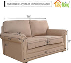 Easy-Going Stretch Oversized Loveseat Slipcover 1-Piece Sofa Cover Furniture Protector Couch Soft with Elastic Bottom for Kids Polyester Spandex Jacquard Fabric Small Checks Coffee