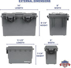 Sheffield 12755 Storage Bins With Lids, 2-Pack Stackable Storage Bins, Made in USA, Lockable and Water-Resistant Containers with Lids, Plastic Containers for Home, Classroom, and Dorm