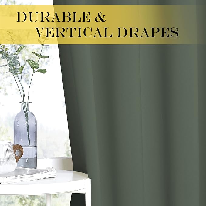 NICETOWN Blackout Curtain Drape for Bedroom - Grommet Noise Reducing Thermal Insulated Room Darkening Window Treatment for Living Room (1 Panel, Dark Mallard, W66 x L66 Inch)