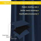 NICETOWN Navy Blue Blackout Room Divider Curtains 144 inch Length, Grommet Energy Saving Thermal Drapes Sound Reducing Window Treatments for Living Room, 1 Panel, W80 x L144