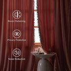 NICETOWN Blush Pink Short Velvet Curtains with Cute Pom-Pom Trim for Nursery 63 inch Long – Luxury Room Darkening Drapes Light Filtering Window Treatment for Girls, 52" W x 63" L, 2 Panels