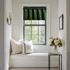 NICETOWN Velvet Cafe Windows Valance, Olive Green Window Treatment for Kitchen, Privacy Protection Home Decoration for Living Room, W42 x L18, 1 Panel