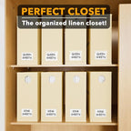 SpaceAid 8 Pack Bed Sheet Organizers and Storage, Foldable Sheet Organizer for Linen Closet, Sheets Set Folder Keeper with Window XL (Queen & King Size) Bedding Container (Beige, 8 Pack)