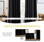NICETOWN Insulated Black Out Velvet Curtains for Patio, Solid Heavy-Duty Large Window Treatments Drapes for Sliding Glass Door (2 Panels, 144 inches Long)