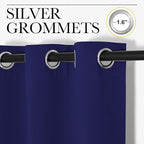 NICETOWN Navy Blue Blackout Curtains 40 inches Length for Kitchen, 2 Panels, 29" Wide, Thermal Insulated Decoration Drapes for Small Window