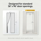 AUGO Magnetic Screen Door - Self Sealing, Heavy Duty, Hands Free Mesh Partition Keeps Bugs Out - Pet and Kid Friendly - Patent Pending Keep Open Feature - 38 Inch x 97 Inch