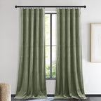 NICETOWN Sage Green Velvet Curtains 90 inches Long 2 Panels, Elegant and Sleek Velvet Drapes for Cinema, Hall, Theatre (42-inch Wide)
