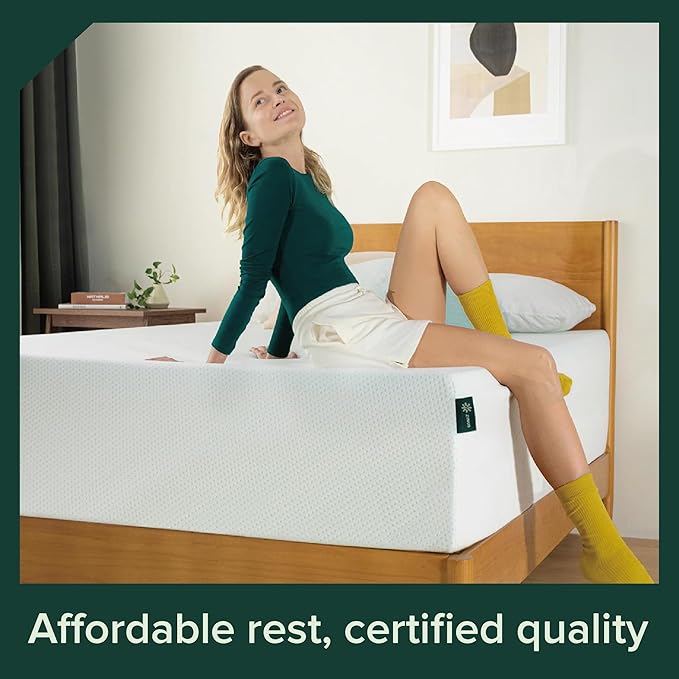 Zinus 10 Inch Twin Green Tea Memory Foam Mattress [New Version], Fiberglass Free, Medium Firm Feel, Zoned Pressure Relief, Certified Safe Foams & Fabric, Mattress in A Box