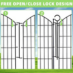 Decorative Garden Fence 40in (H) x 30in (W), 10 Pack No Dig Fence Animal Barrier for Dog with Lock, Arched Flower Bed Edging, Wire Border Panel Fencing for Yard Patio Outdoor Decor