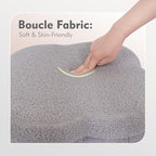 B FSOBEIIALEO Storage Ottoman Cube, Flowers Shaped Ottomans with Storage Foot Stool Footrest, Boucle Ottoman Seat for Dorm Room, Faux Teddy Fur, Grey 15"x15"x15"
